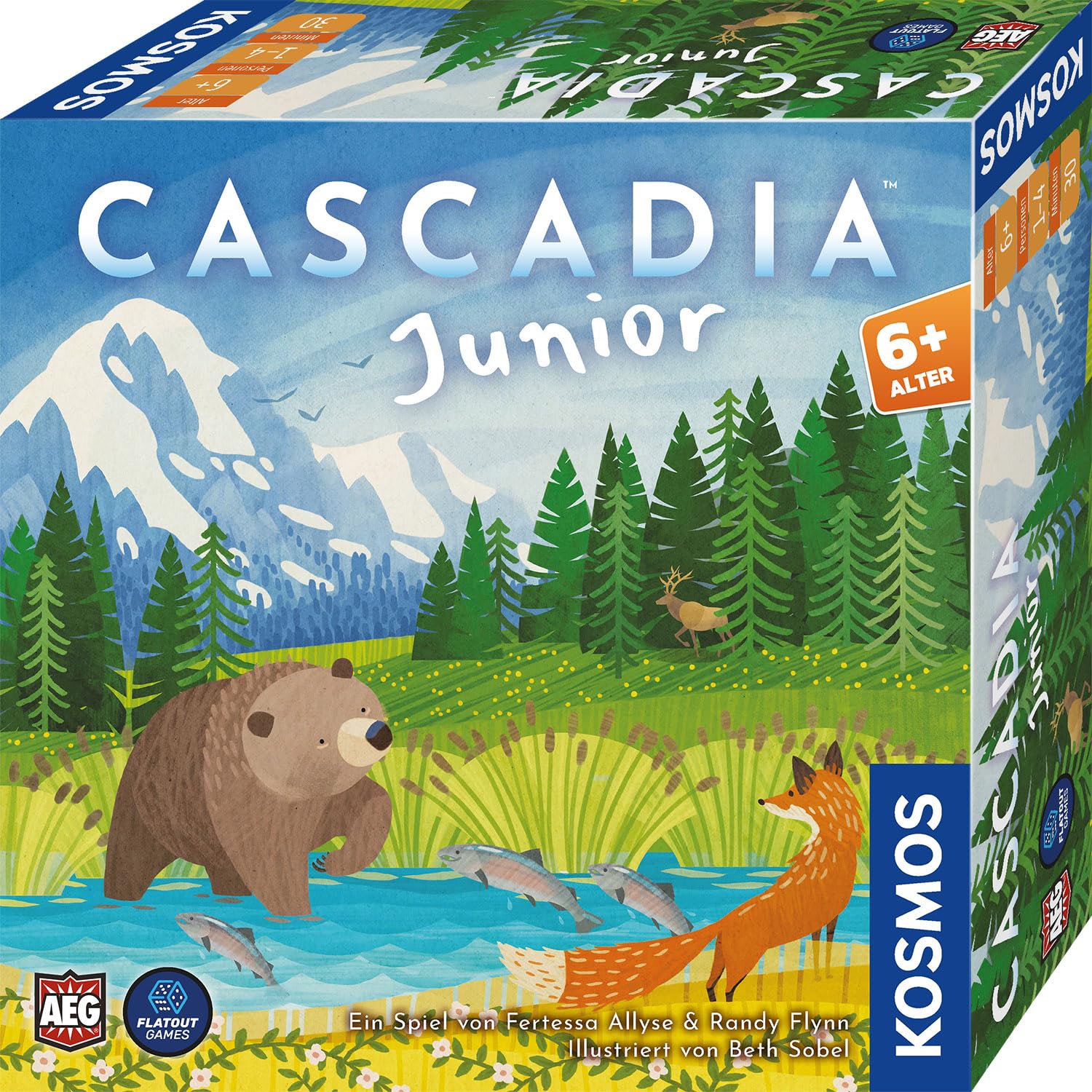 Kosmos 684884 Cascadia Junior, para niños y familias a Partir de 6 años, Juego Infantil para 1-​4 niños, Juego de Mesa, nominado al Juego del año 2025