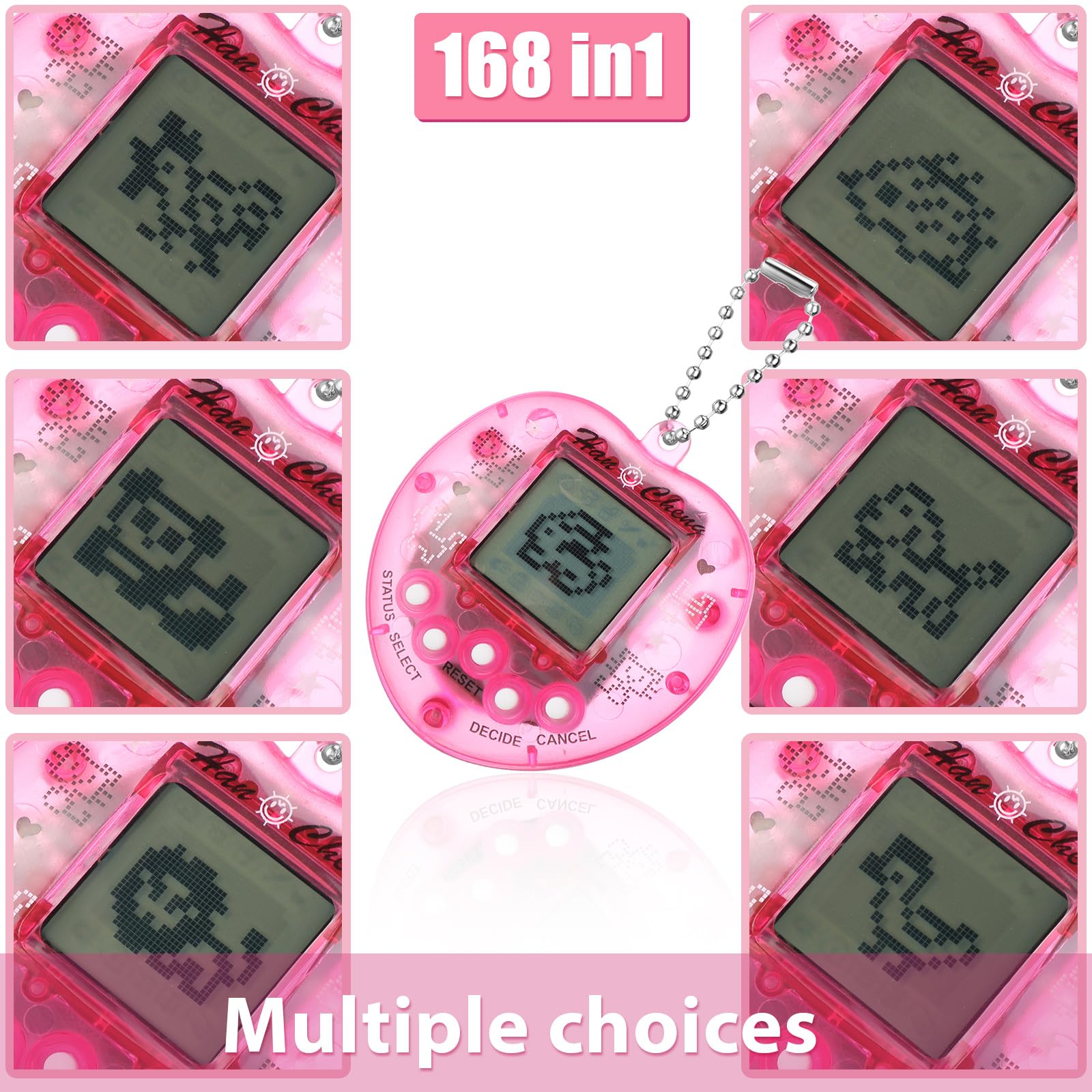 60 piezas Virtual Electrónica Digital Mascota Juguetes Retro Handheld Juego nostálgico de los años 90 Juguete con llavero para niños y niñas 4