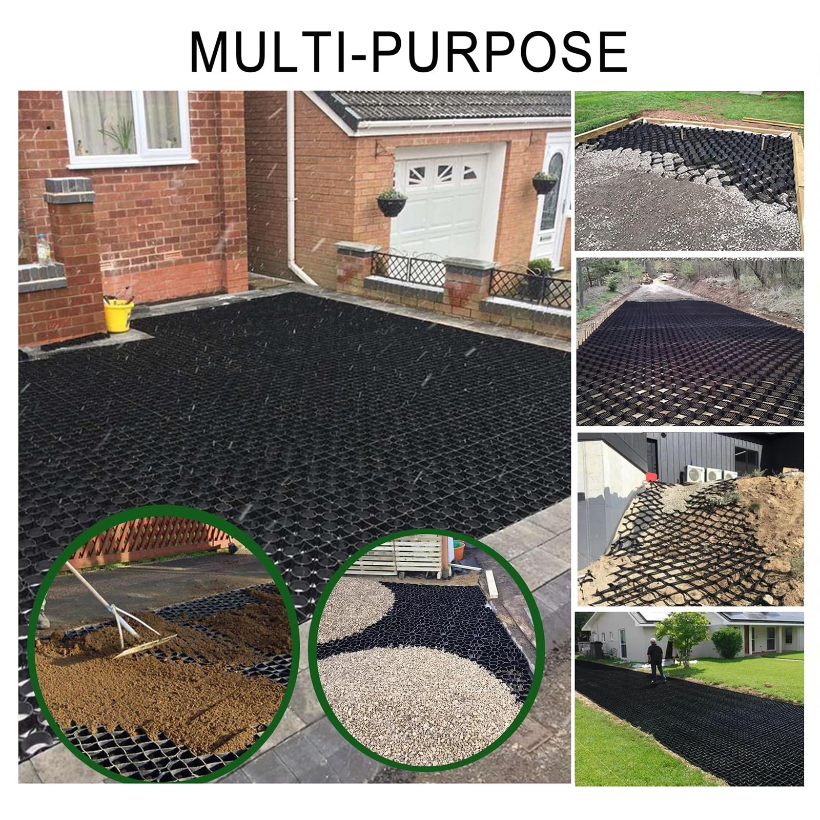Griglie di Controllo Del Fango da 2 Pollici per Cortile/esterno/paddock per Cavalli/fienile,geocellule di Grado Commerciale,pavimentazioni in Geogriglia in Polietilene,3x6 m/10x20 ft-W X L