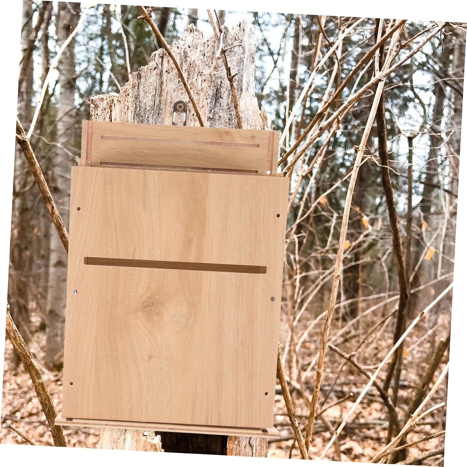 BESPORTBLE Outdoor Handmade Bat House Three Wooden Shelter for Garden Habitat for Bats Easy to Install Weather Resistant for Backyard Use