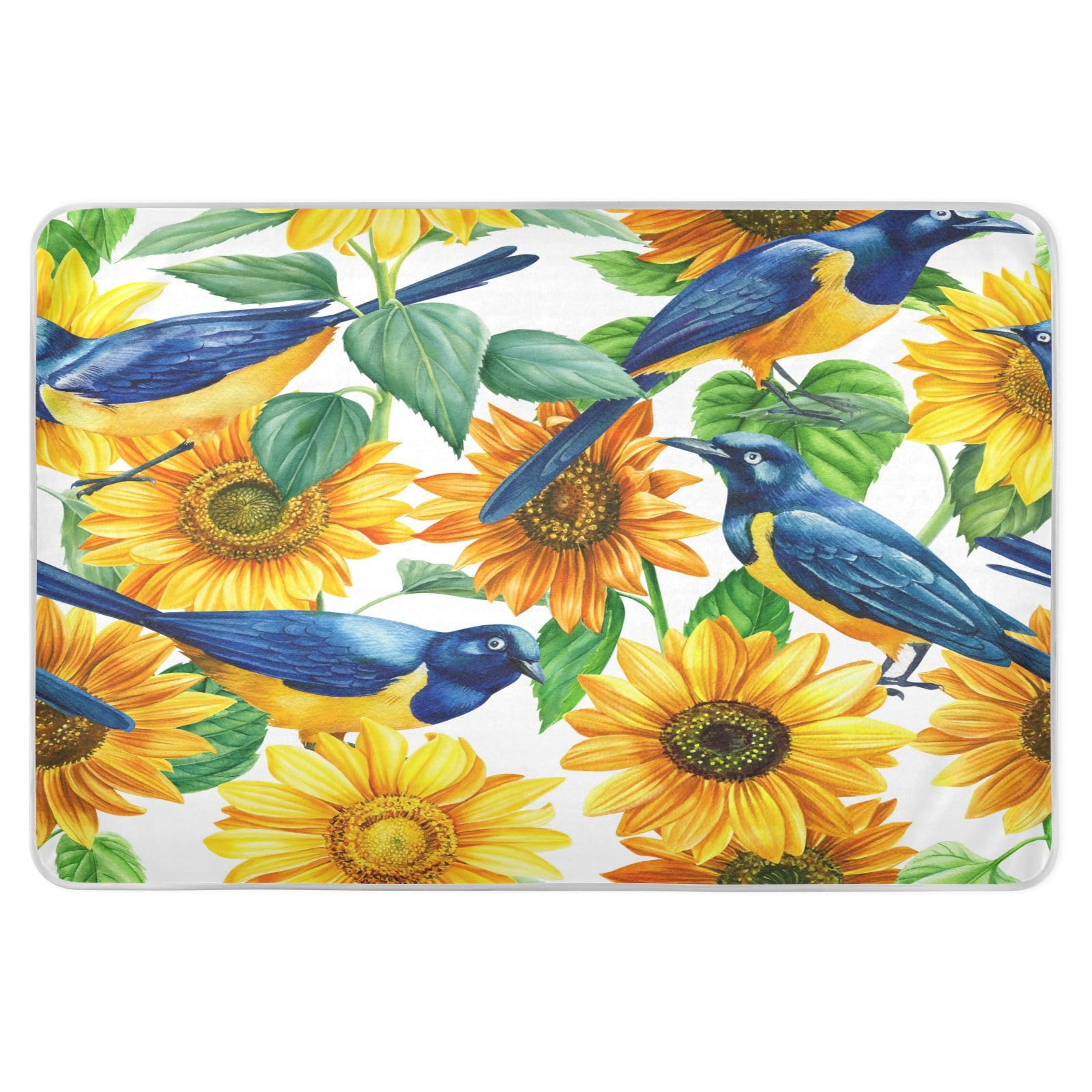 susiyo Birds Starling and Sunflower Bed Pads for Incontinence Mattress Protector Anti-Slip Waterproof Pads (56