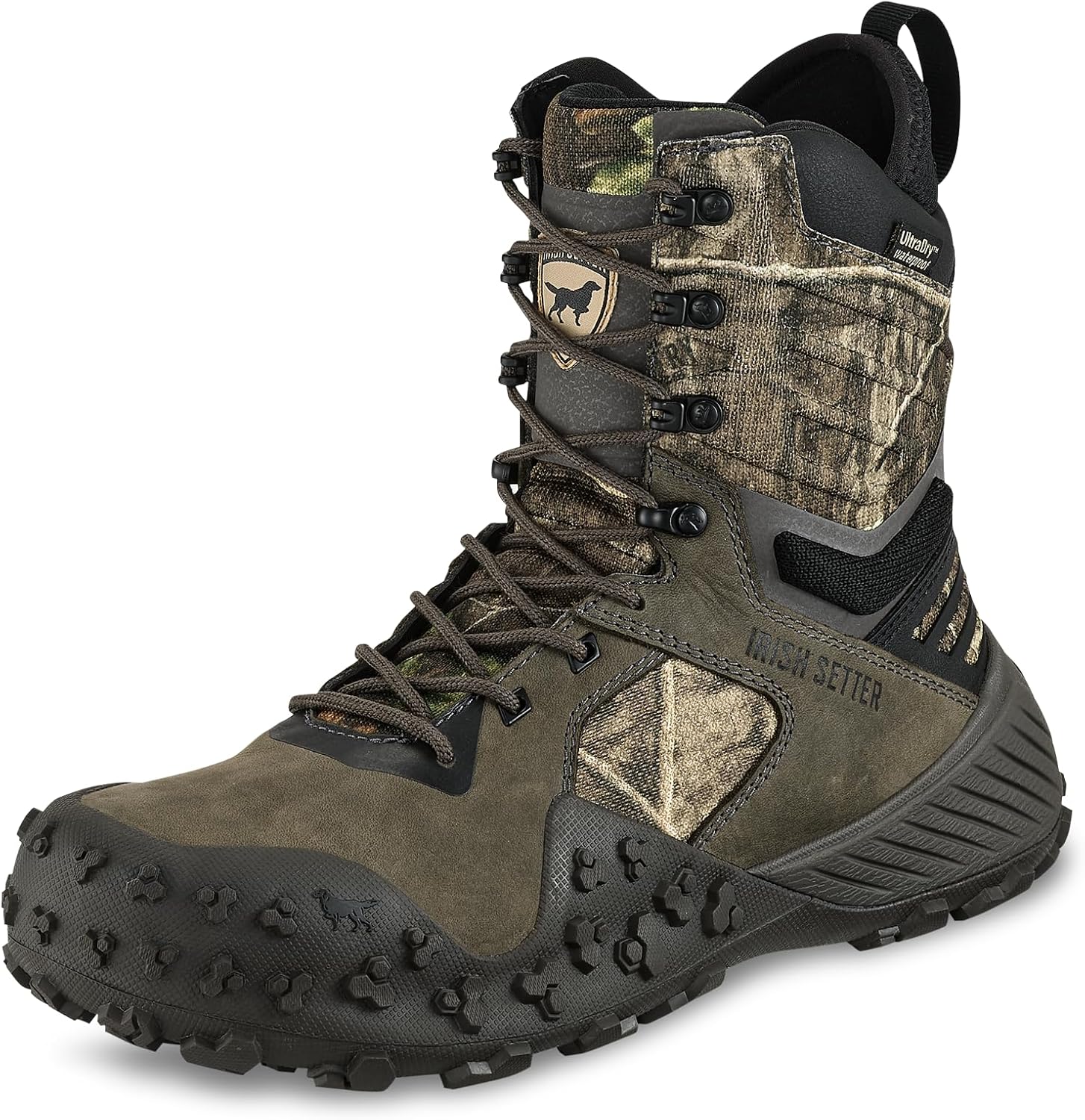 Irish Setter VaprTrek Men's 8" Waterproof Hunting Boots - Mossy Oak Country Roots Camo, UltraDry Comfort