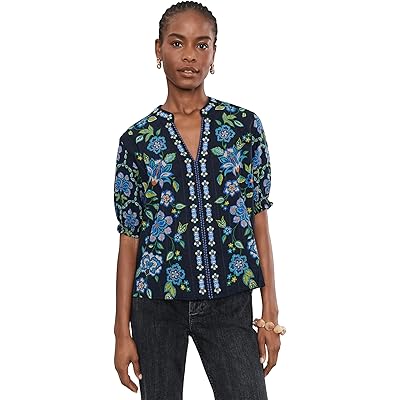 Johnny Was Smocked Sleeve Paris Blouse - Delmira delmira