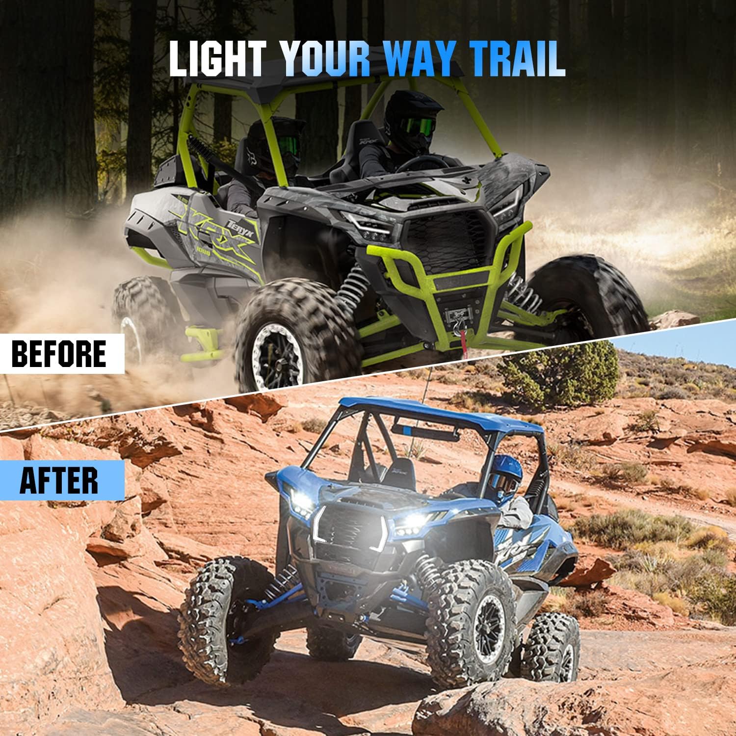 A & UTV PRO Fang Lights for Teryx KRX 1000 2020-2025 Accessories, Front LED Grille Lights Signal Lights Accent Lights for Kawasaki Teryx KRX 1000 Accessories, 2PCS