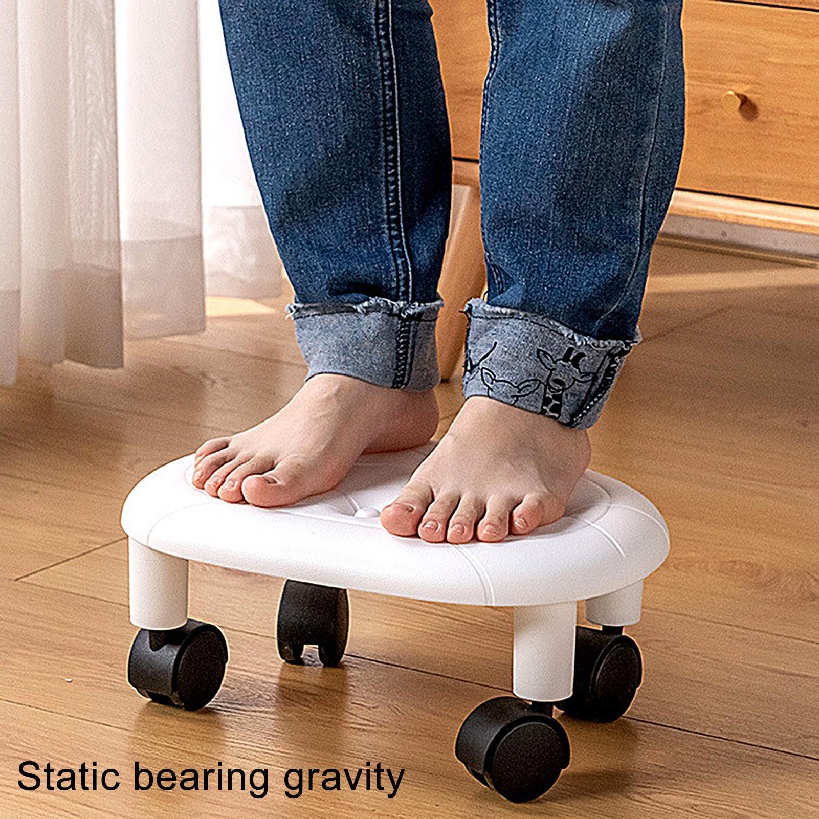 Silla de Ruedas Baja - Taburete de Belleza, Asiento con Ruedas Giratorio | Taburete Bajo Con Giratorio 360° Y Ruedas, Taburete Ruedas Ruedas Para Casa, Salón De Uñas, Spa, Trabajar En El Fre