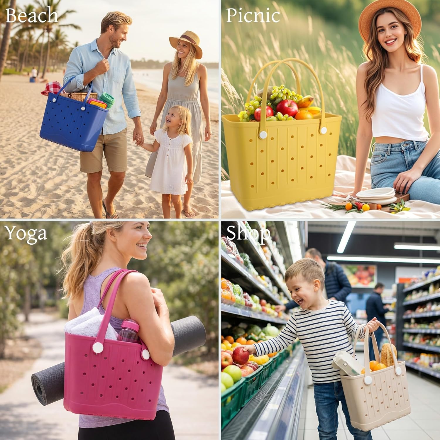 CXY Rubber Beach Bag EVA Waterproof Tote Bags Washable Sand-proof Travel Handbags for Pool Boat Groceries Work Sports - Image 6