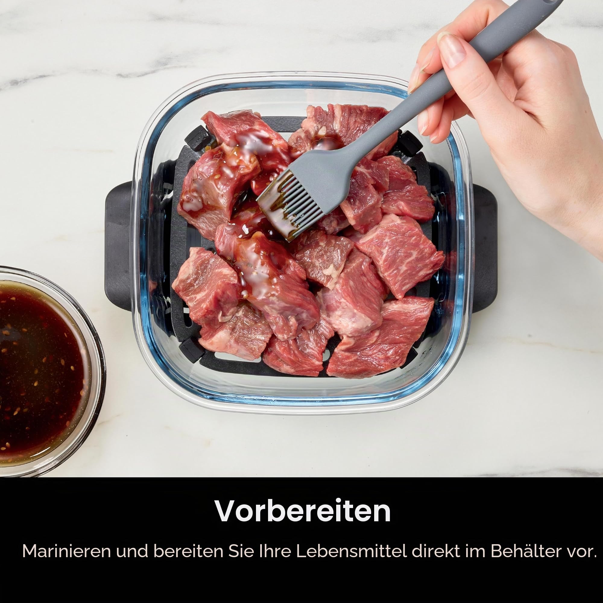 Ninja TempWare Glasbehälter mit auslaufsicherem Aufbewahrungsdeckel, kompatibel Crispi tragbares Kochsystem, mikrowellen-, gefrier- und spülmaschinenfest, PFAS-freie Glaskochfläche | 250 °C, PFAS- und PTFE-frei, mikrowellen-, gefrier- und spülmaschinenfes