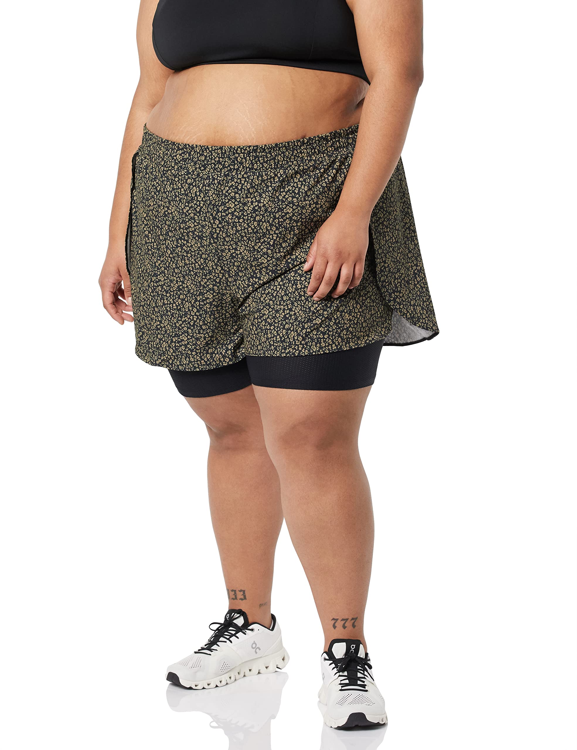 Amazon Essentials Pantaloncini da Corsa in Tessuto Elasticizzato a Doppio Strato Donna