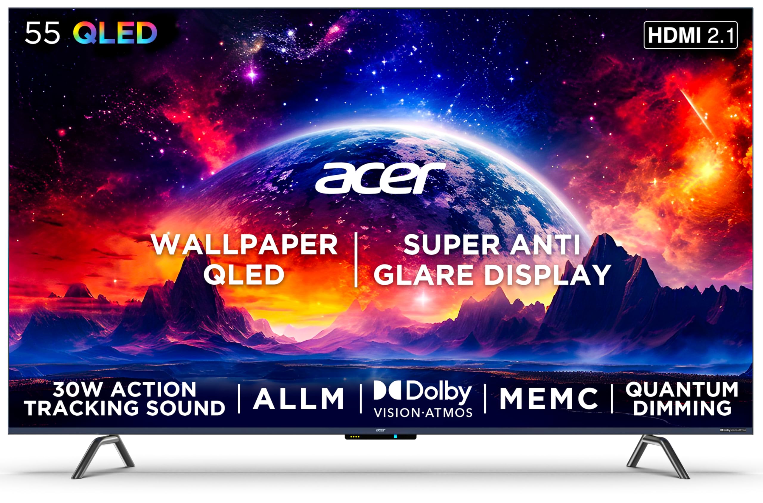 Acer 139 cm (55 inches) W Series 4K Ultra HD QLED Smart Android TV AR55AR2851QD (Metallic Grey) (B0B9XT82V2) Amazon Price History, Amazon Price Tracker