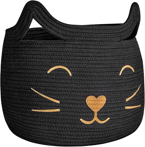 Canasta de almacenamiento tejida con cuerda de algodón, tamaño grande, organizador para cuarto de servicio, juguetes, mantas, ropa, toallas,