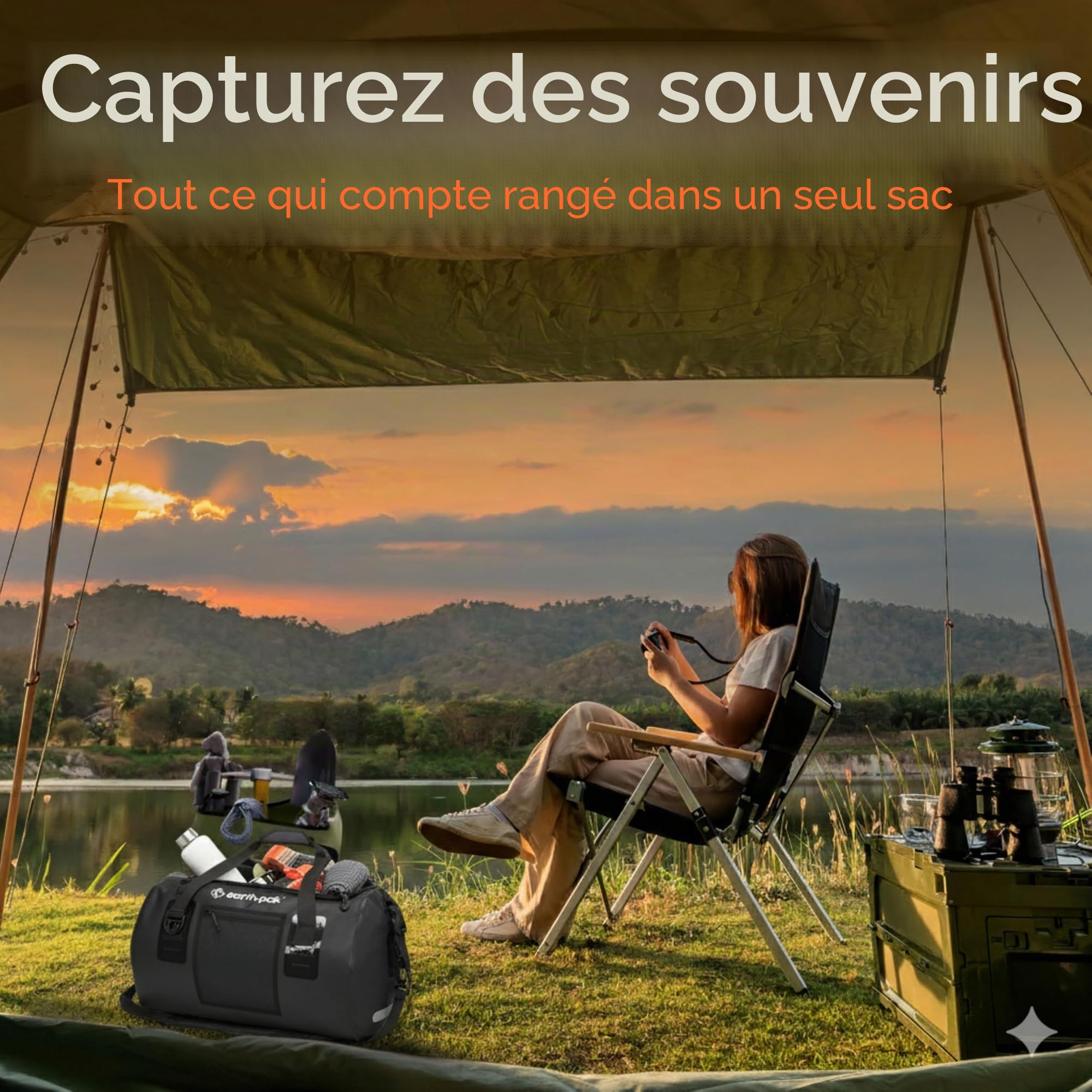 Earth Pak Sac de Sport imperméable - Parfait pour Tout Type de Voyage, léger, 50 L et 70 L, durables matériau Robuste pour Garder Votre équipement en sécurité et en sécurité