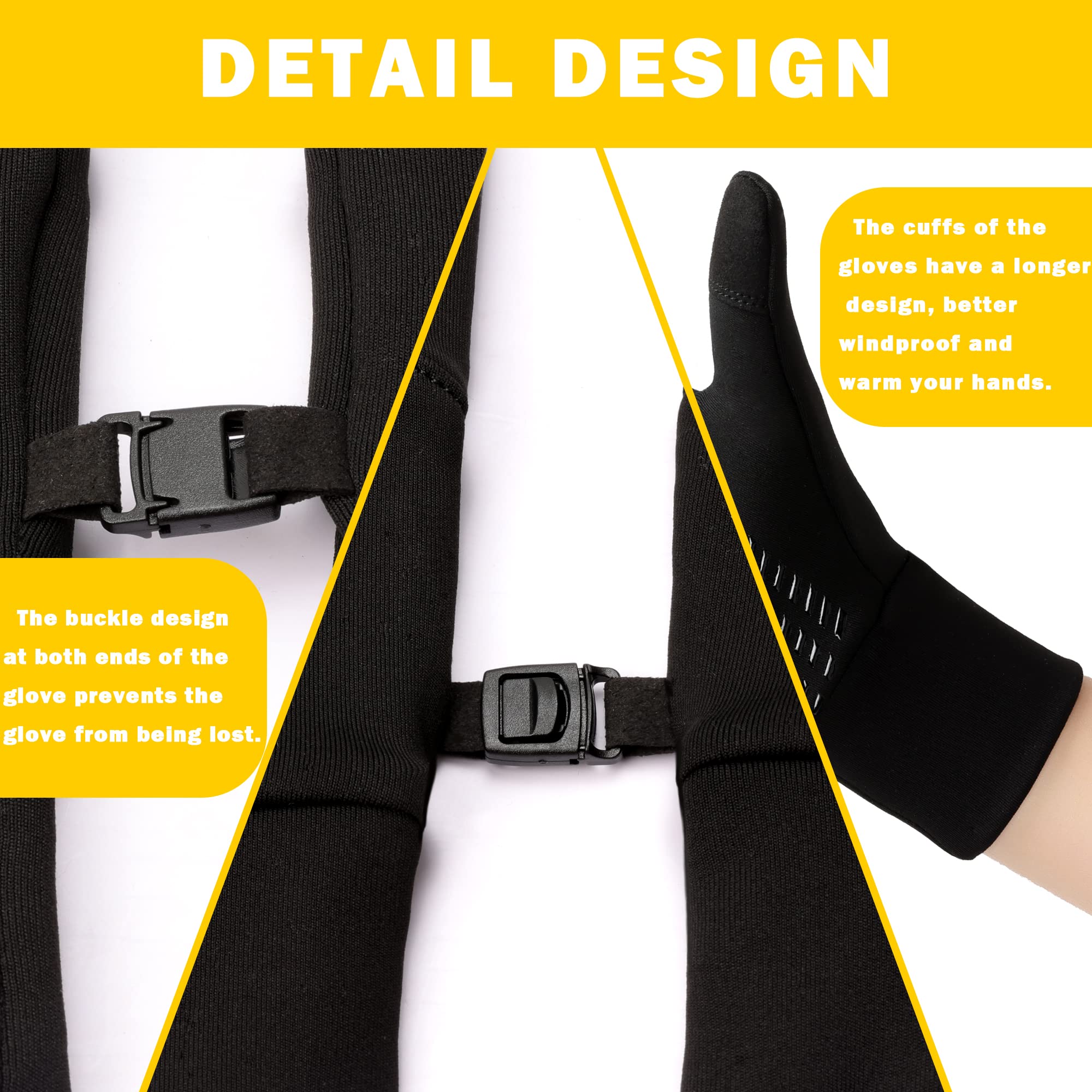 BLUEVER Guanti da Corsa, Guanti Invernali Antivento Touchscreen Guanti Sportivi Caldi Antiscivolo Idrorepellenti per Uomo Donna, Idea per Corsa, Ciclismo, Arrampicata, Escursionismo