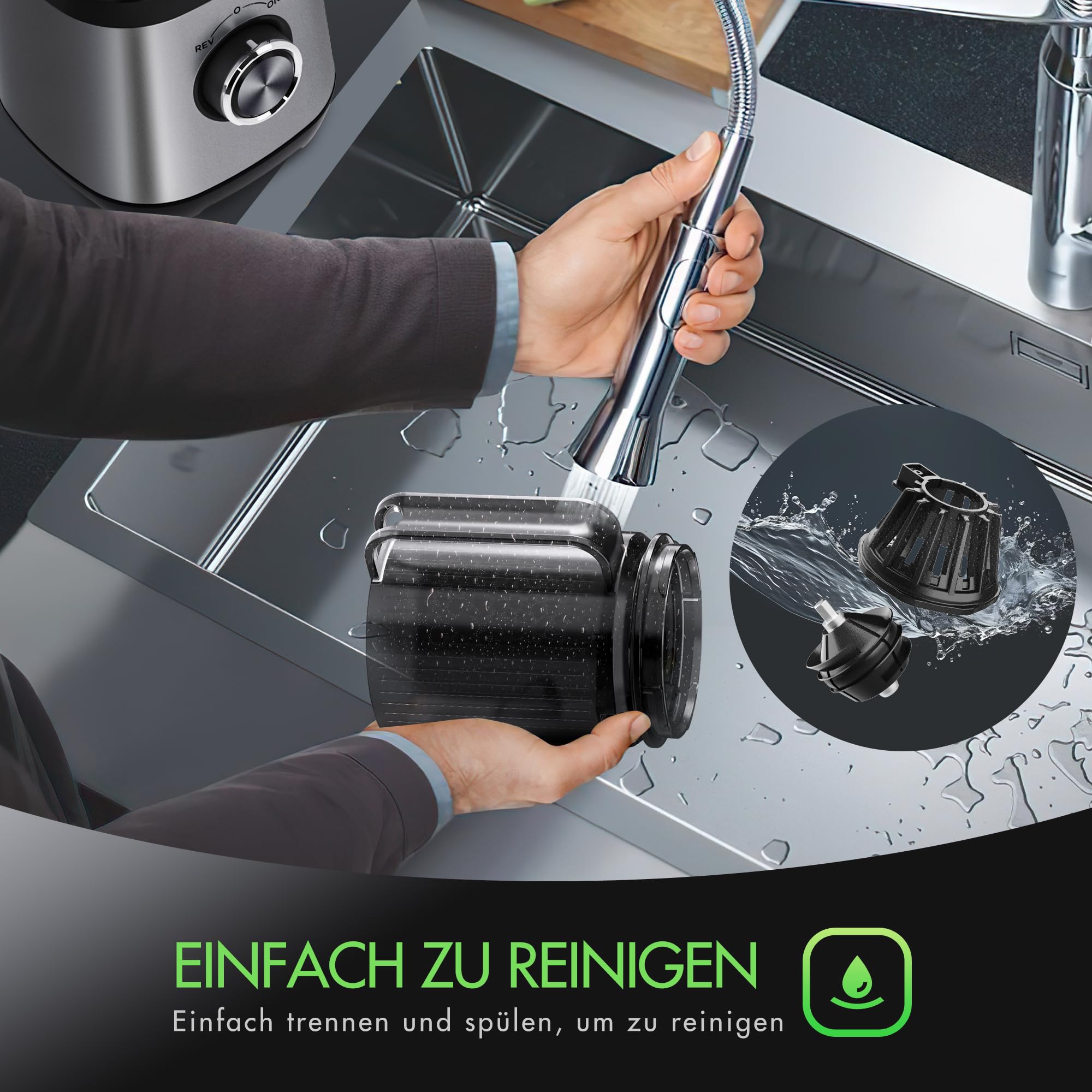 SER - Centrifugeuse en Inox Fruits et légumes 1100W, Extracteur de jus