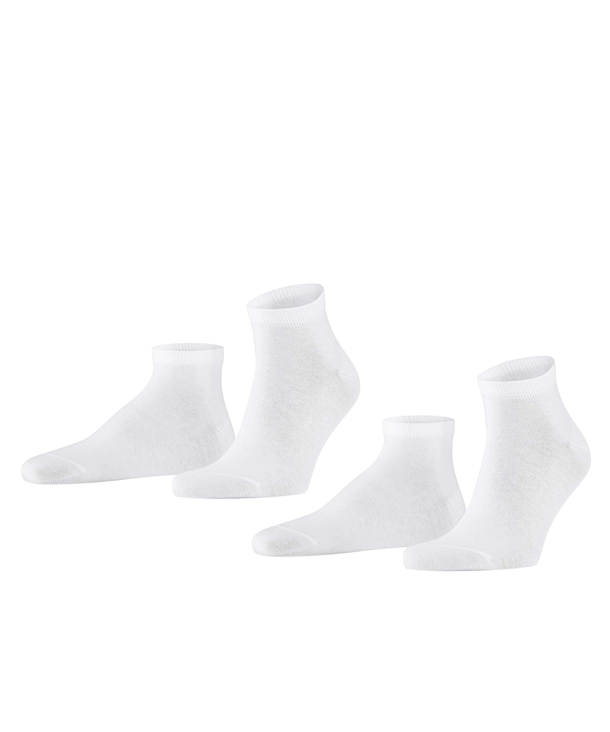 FALKEMen's Happy 2-Pack Trainer Socks Breathable Cotton Short Ankle Length Reinforced Extra-Soft On Skin Plain Flat Seam In Toe Area All Rounder Multipack 2 Pairs