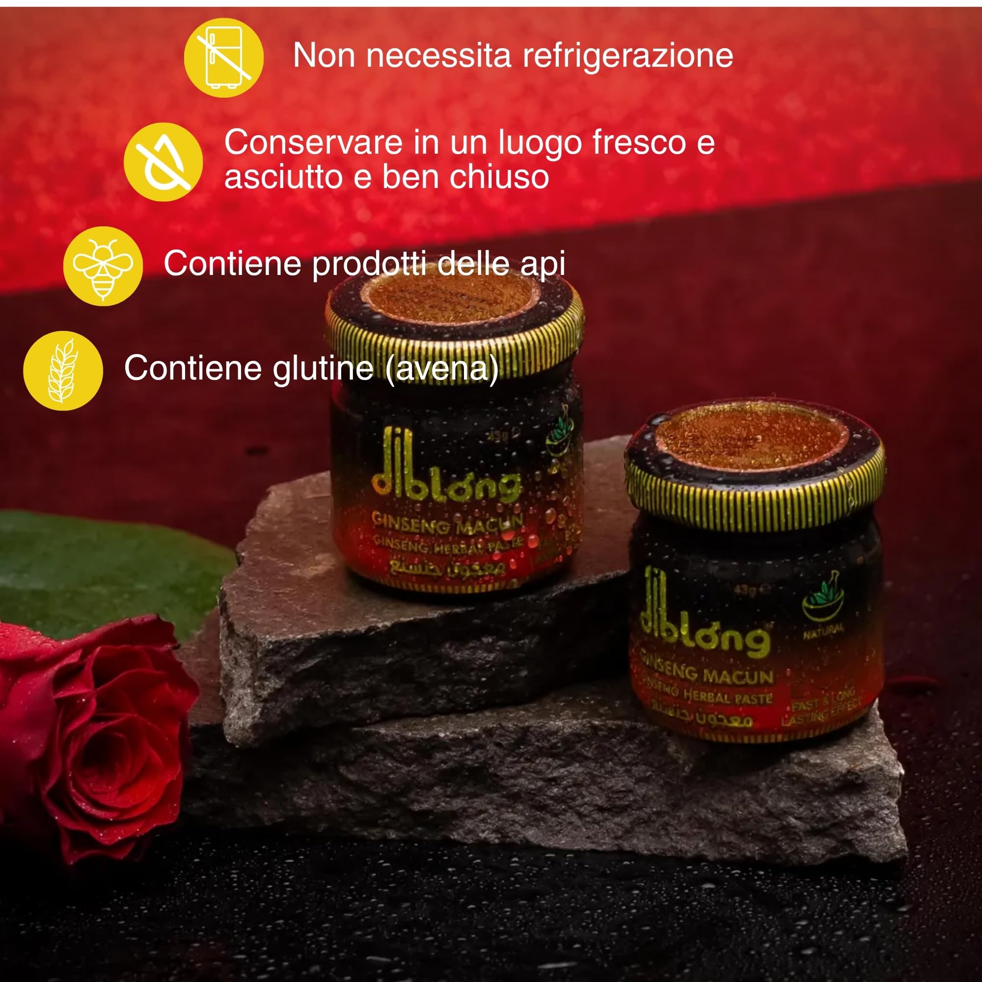 Diblong Honey Paste Afrodisiaco Potenziatore per Uomo Confezione da 1 (43 g) - Pasta Naturale a Base di Erbe al Ginseng per la Resistenza, Ginsing Macun - Prodotto in Turchia