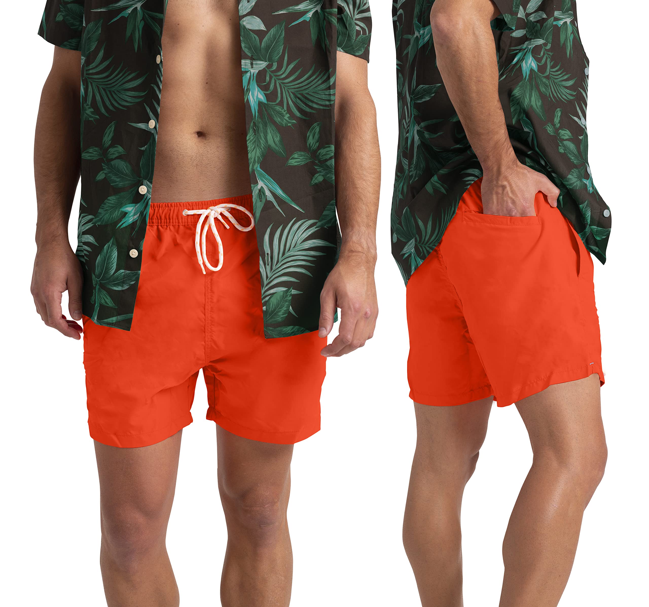 westAceMens Swim Trunks Board Shorts 100% Polyester Quick Dry Hot Summer Beach Surfing Pool Essential Holiday Swimwear Black Blue Orange Swimming Shorts for Men S-XXL