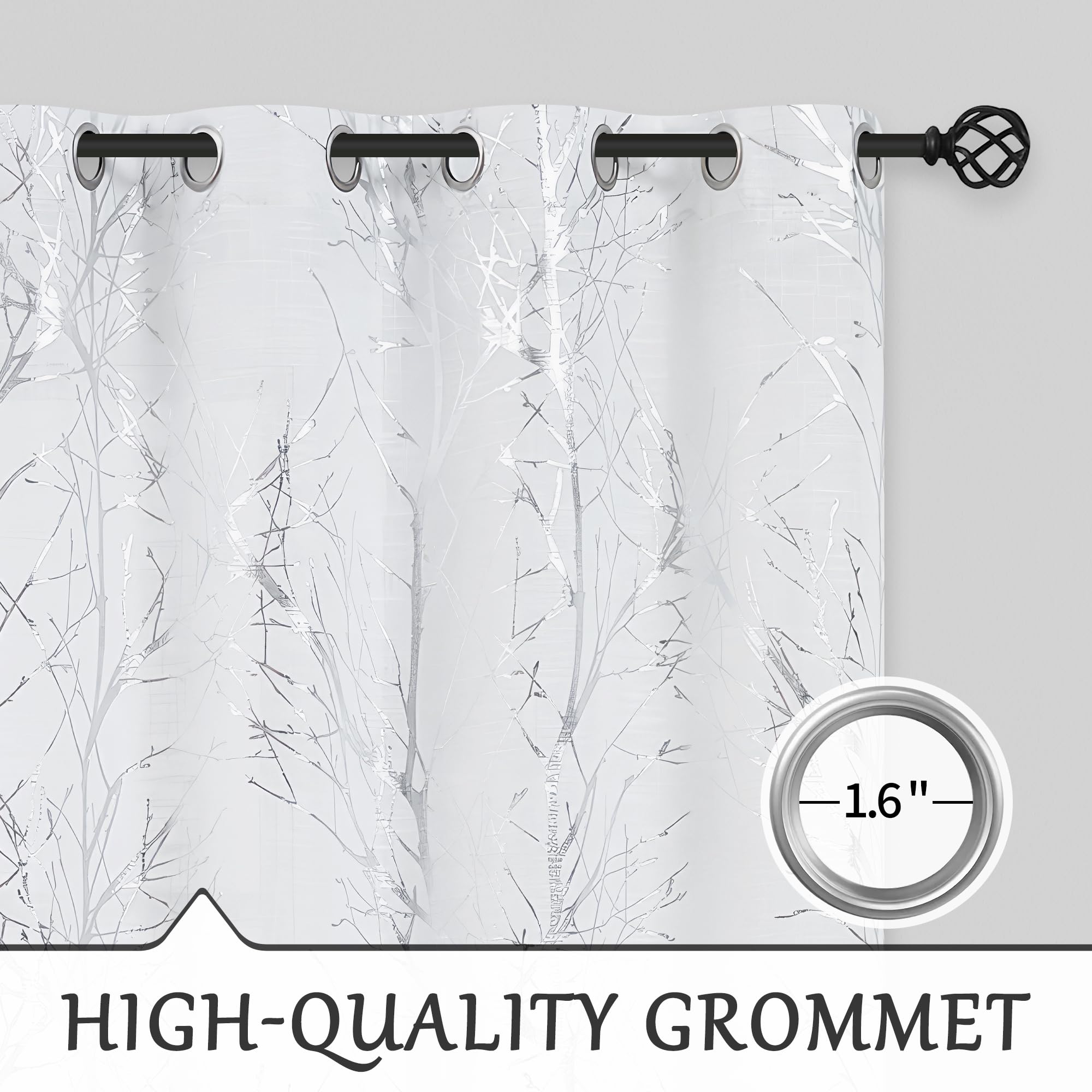 Cortinas Grises De Cocina De 45 Pulgadas De Largo, Juegos De 2 Paneles De Lino Semitransparentes Opacas, Cortinas Cortas Para Ventana De Baño, Color Gris