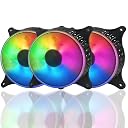 RiaTech 3 Pack RGB LED 120mm Case Fan For PC, 1500 RPM gallery image