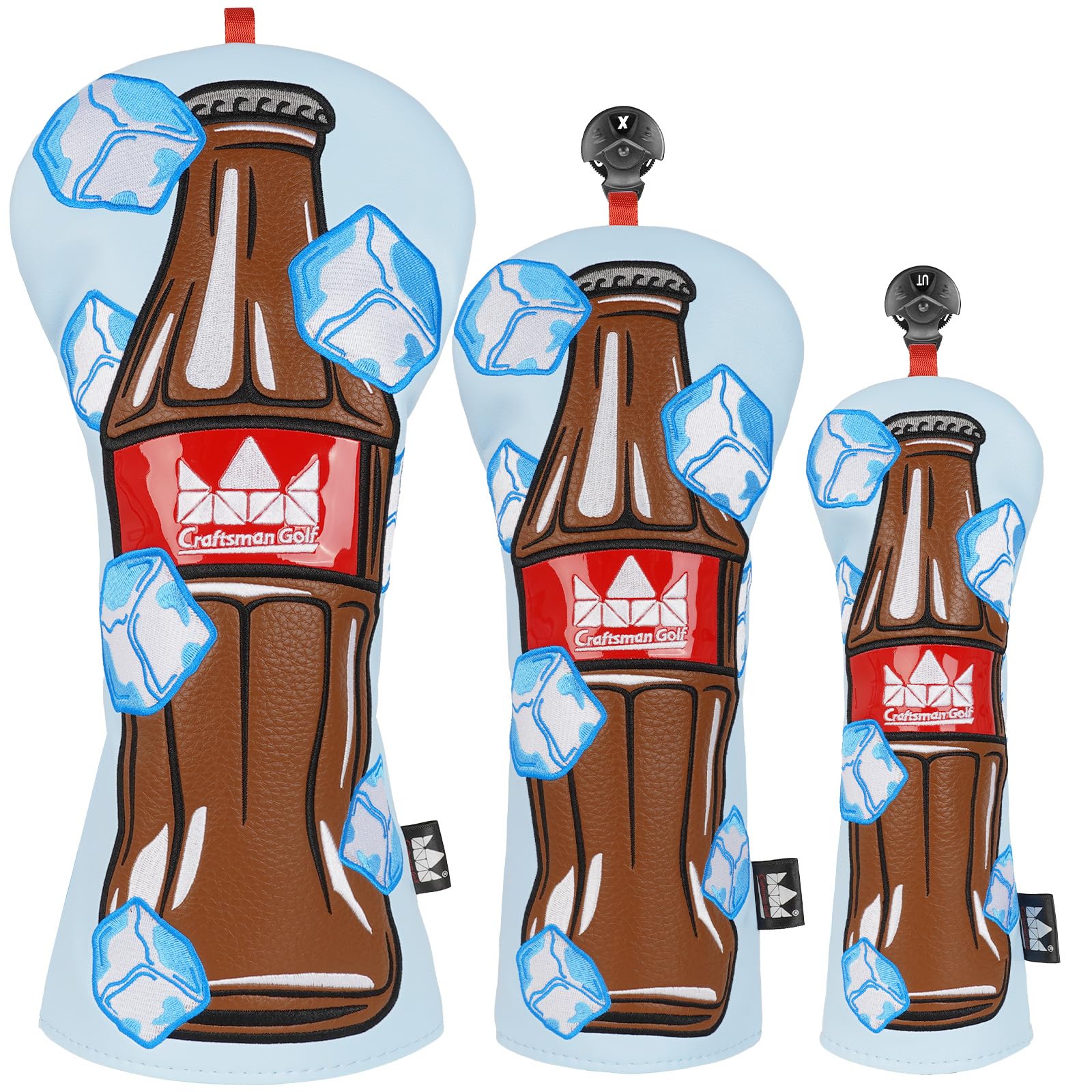 Bottle Ice Cube Blue Golf Club Cover