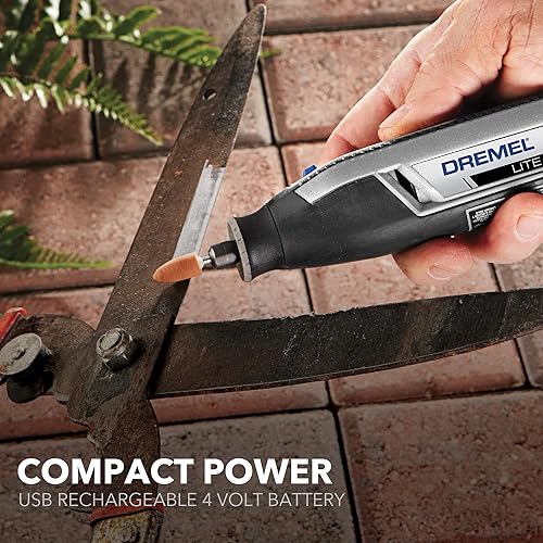 Miniatura 5 de Dremel Lite 7760 N/10 - Herramienta giratoria inalámbrica de iones de litio de 4 V, kit multiusos de velocidad variable, carga USB, cambios