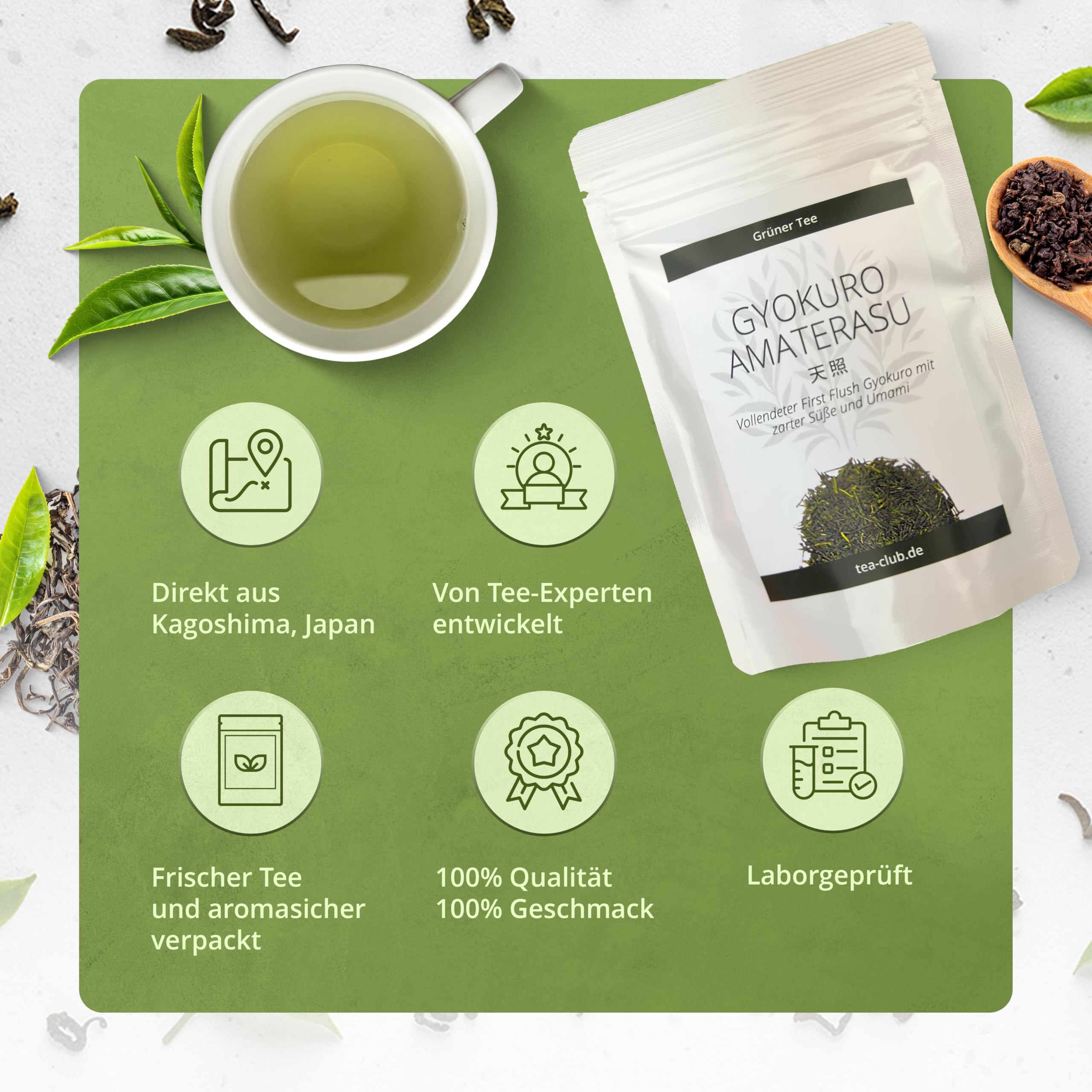 Gyokuro Amaterasu 50g First Flush Grüner Tee aus Japan Japanischer Grüntee