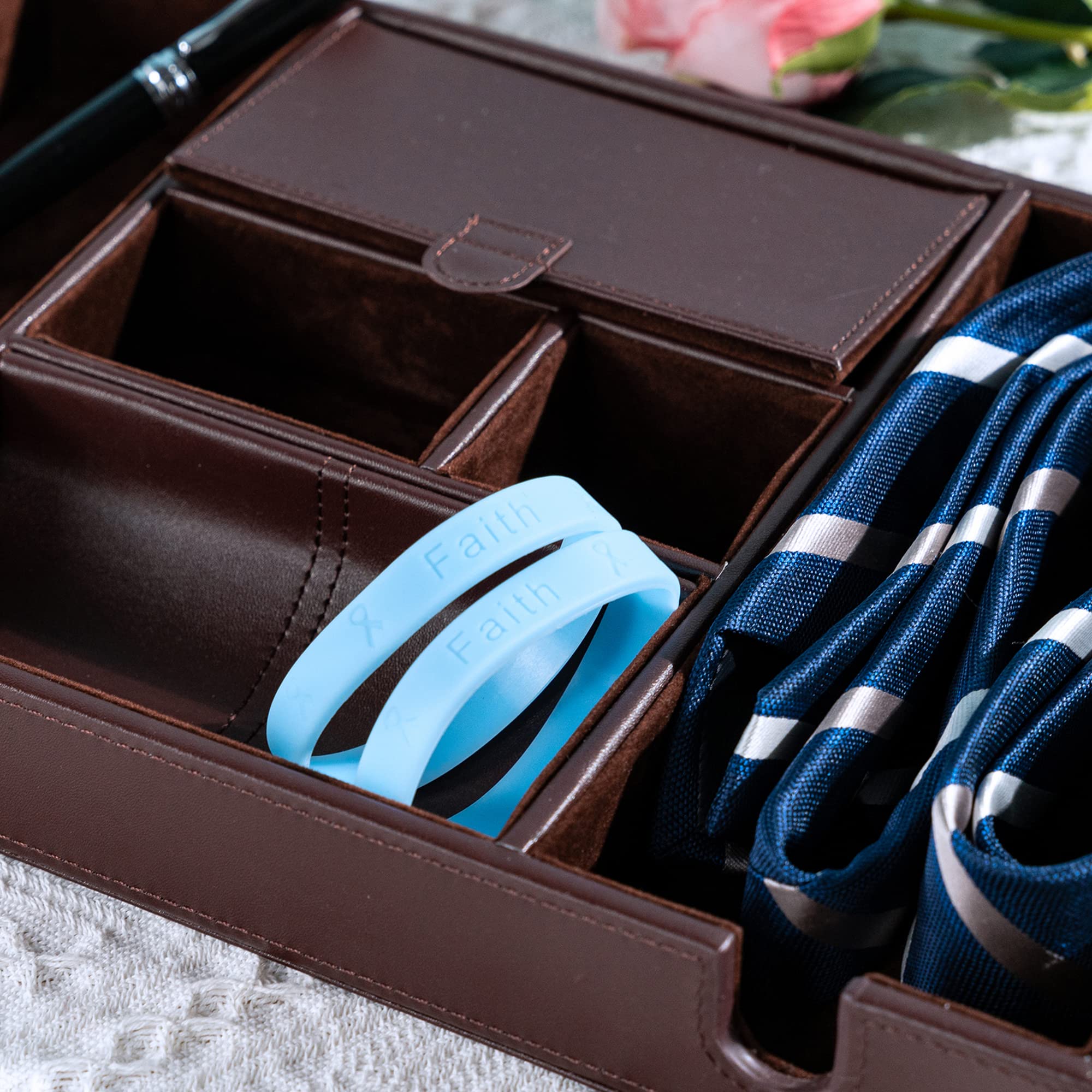 Fundraising For A Cause Light Blue Awareness Silicone Bracelet for Prostate Cancer, Graces Disease, Trisomy 18 Awareness, Fundraising, Gift Giving