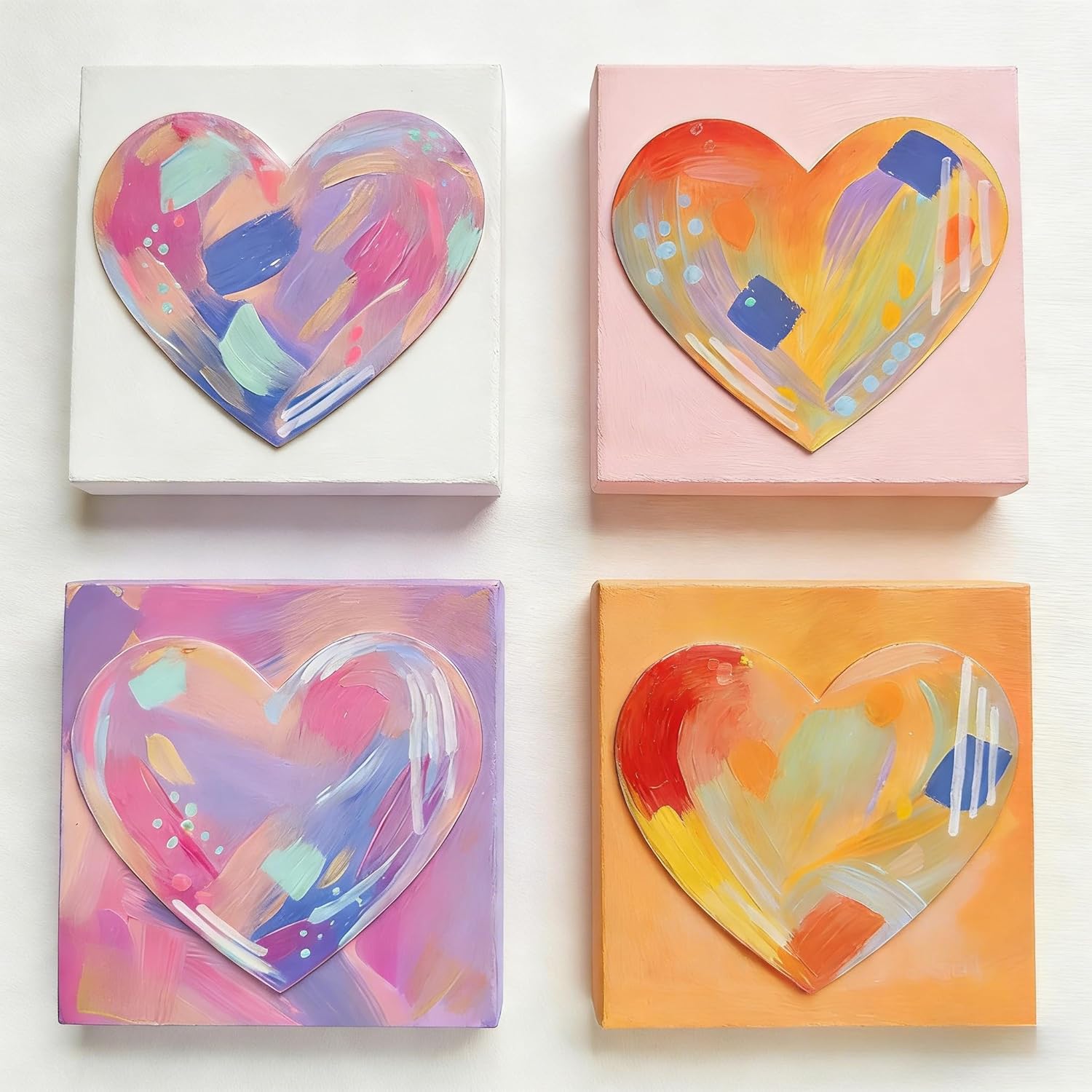 AUREUO Mini Stretched Canvas - 4x4 Inch/24 Pack - 2/6 Inch Profile Tiny Square Canvas Boards for Painting - Art Gift Set Bulk Pack Canvases for Acrylic Halloween Painting & Craft - Image 4