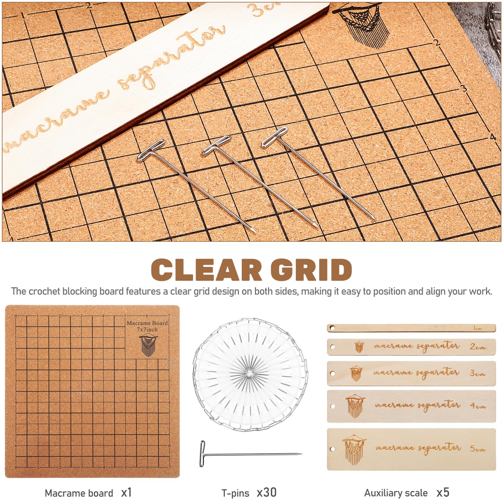 LALAFINA 1set Macramè Con Tavola Di Posizionamento Kit Completo Per Annodare Per Creazioni Artigianali e Lavori Manuali Misure Accessori Inclusi Per Progetti Creativi