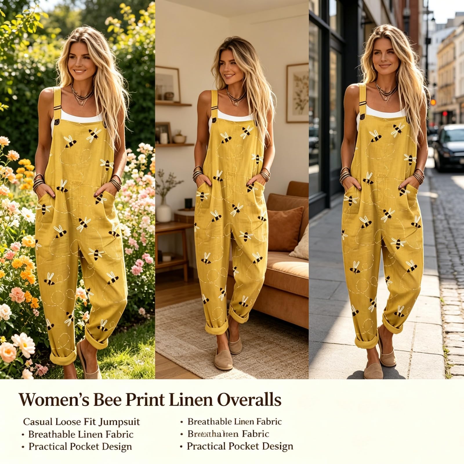 Tuta Intera Donna Elegante Curvy Casual, Salopette Donna Estiva Tutina Aderente Estive Senza Maniche con Tasche e Spalline Regolabili per Lavoro Festa