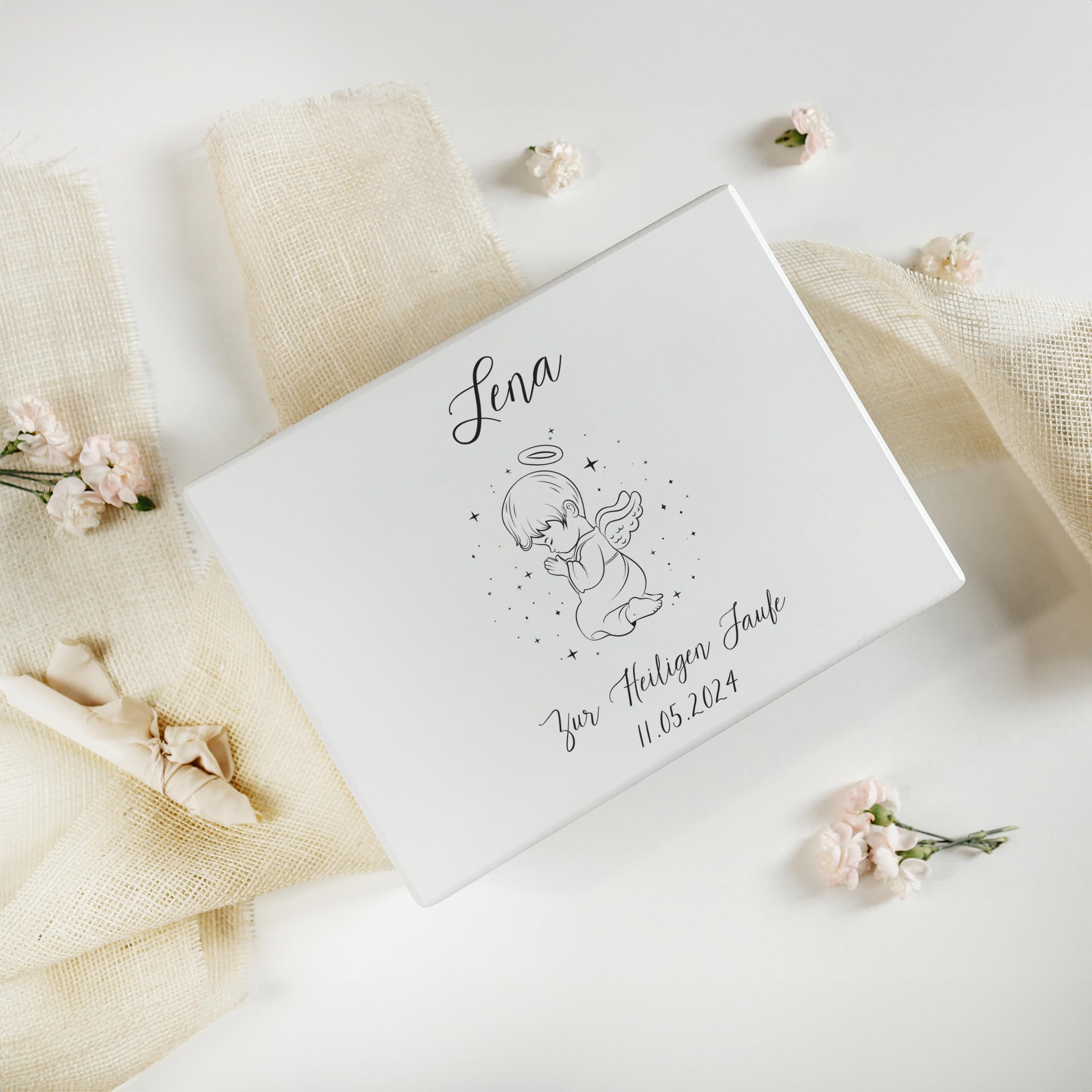 Creative Deco Weiß Personalisiert zur Taufe Geschenk für Mädchen und Junge