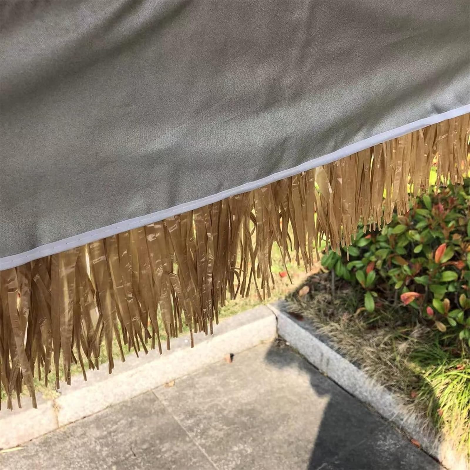 Parasol Tarasowy Ogród Patio Parasol Okrągły Ze Słomy Z Rafii Plaża Balkon Bez Podstawy Zewnątrz