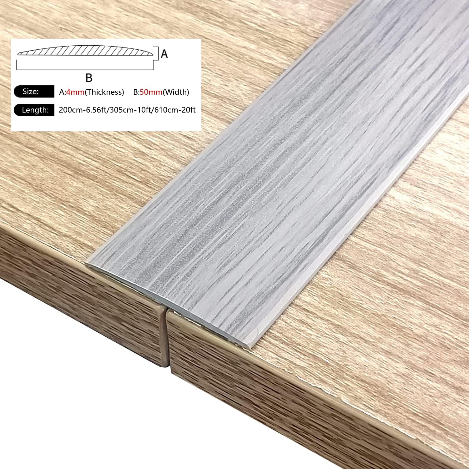 Self Adhesive Vinyl Flat Floor Transition Trim Strip,Wood Floor Gap Cover Strips,for Laminate,Wood to Vinyl,Door,Floor Gap Cover and Joining.20ft L x 1.57in W Black
