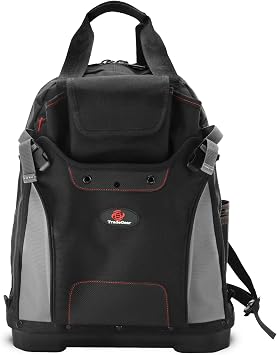 TradeGear Heavy-Duty Tool, Backpack w/Reinforced Bottom - Waterproof PVC-Coated Tool Bag, Features Padded Back Support, Breathable Fabric, Multiple Storage Compartments.