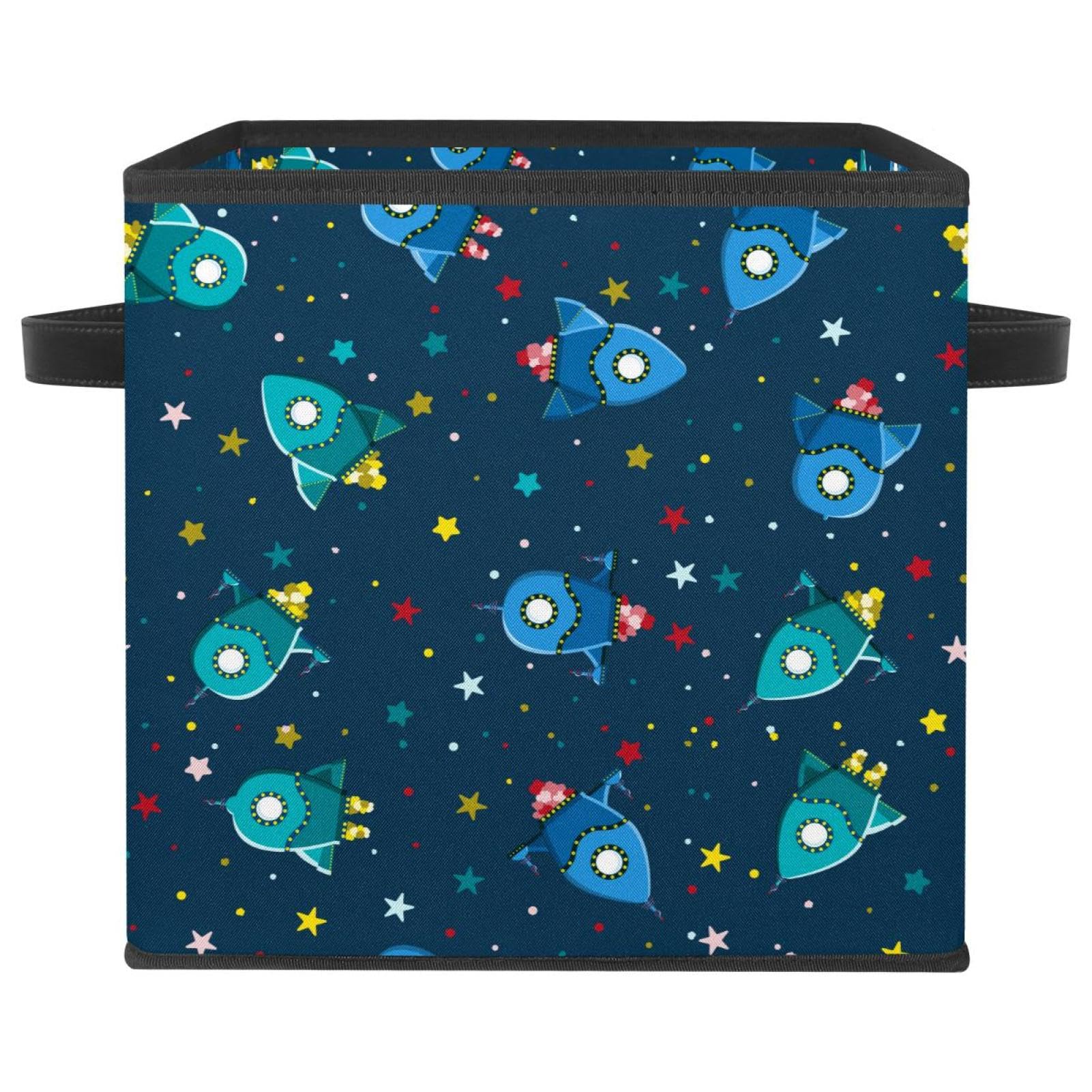 Organiseur pliable en tissu pour jouets et vêtements avec motif galaxie