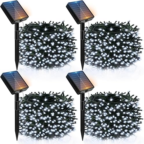 Miniatura 8 de btfarm Paquete de 2 luces solares de Navidad para exteriores, total de 78 pies, 240 luces LED solares en cadena para exteriores, impermeables, 8