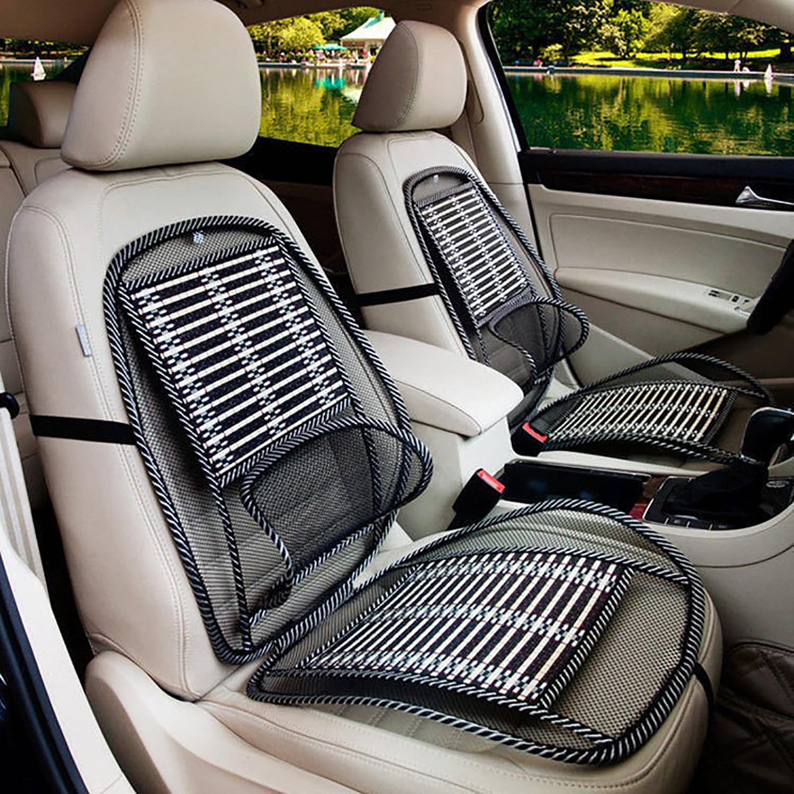 2 Set di Cuscini per Seggiolino Auto, Compatibile per Bentley Mulsanne Arnage, Fodera in Seta di bambù Traspirante, Supporto per la Vita,A