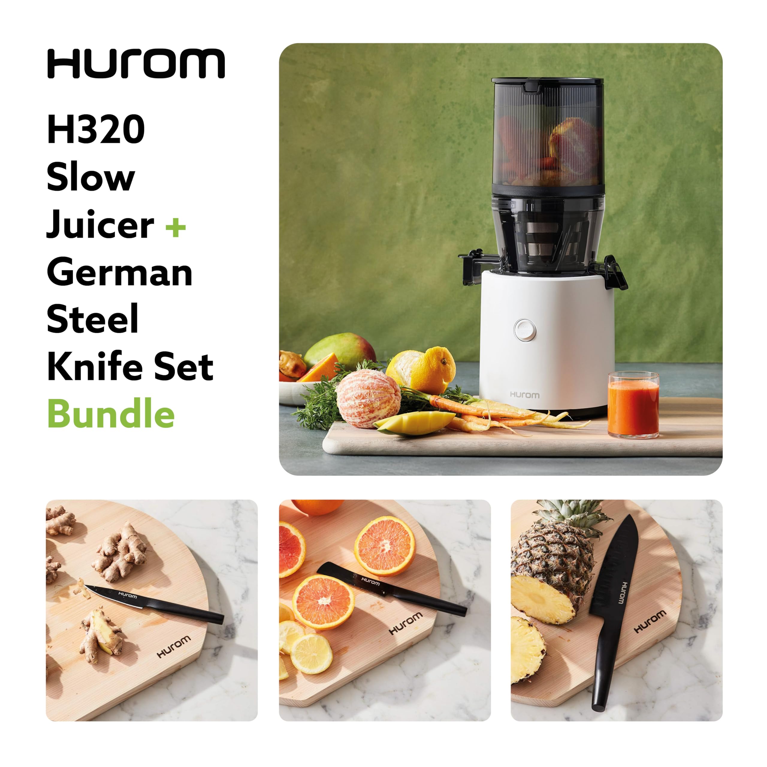 Amazon.com: Hurom White H320 Slow Juicer with German Steel Knife