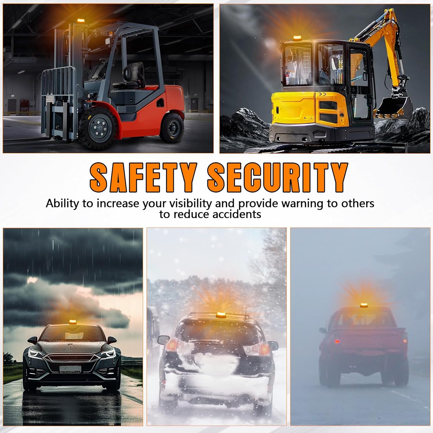 JESTMOTOR 48 LED 磁気ストロボライト ワイヤレス アンバー ビーコンライト 充電式バッテリー付き ルーフトップ セキ