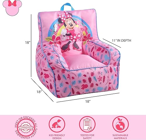 Miniatura 3 de Idea Nuova Disney Minnie Mouse - Puf de nailon para niño con ribete y asa superior