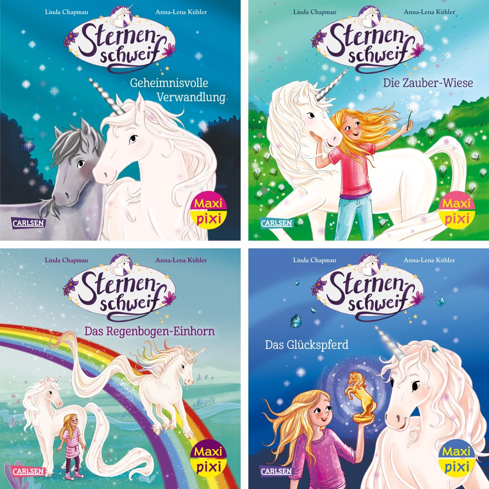 Maxi-Pixi-Box 131: Neues von Sternenschweif (4x5 Exemplare): 4 Minibücher ab 3 Jahren zum Vorlesen rund um Einhörner, Pferde und Ponys (131)