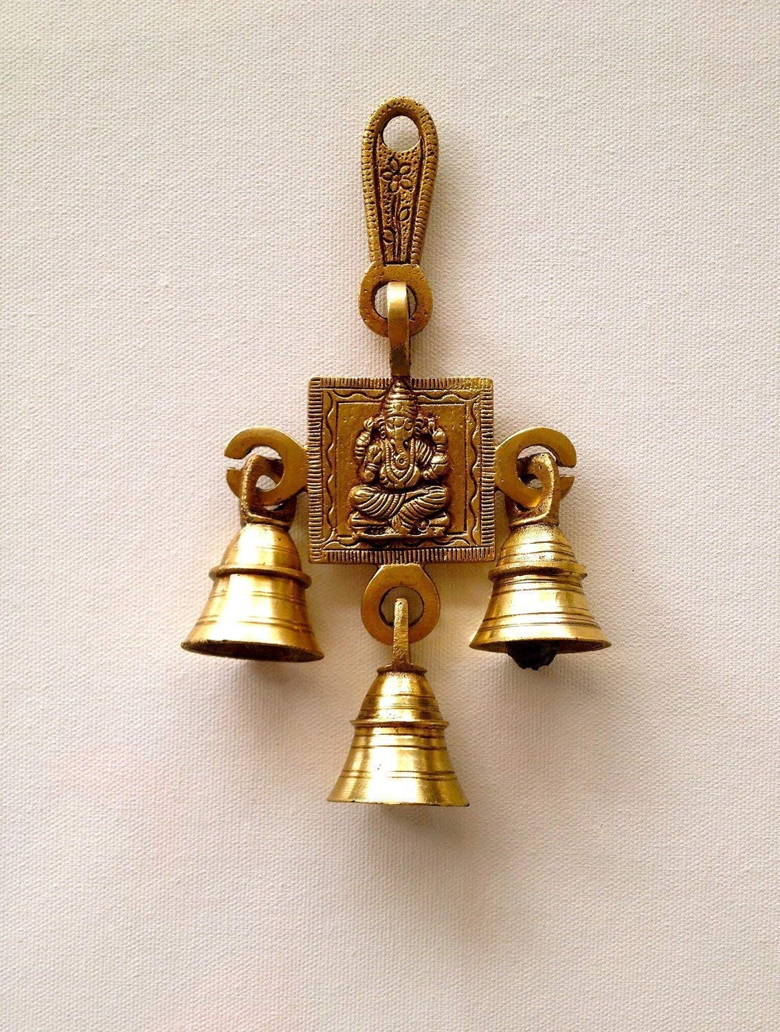 Cloches à suspendre en laiton Ganesha de 15 cm pour decoration zen