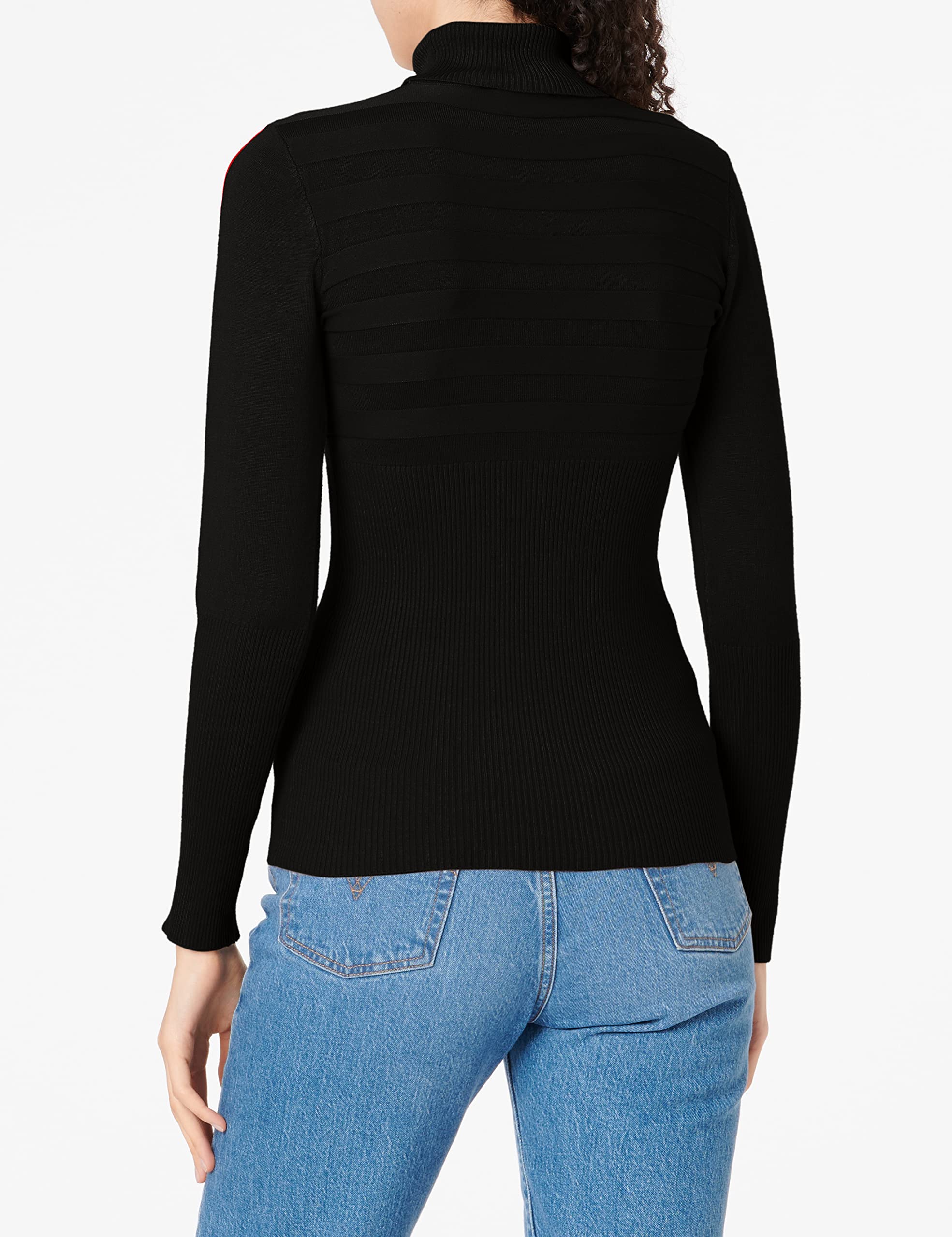 Morgan Pull Col Roulé Bande Couleur Manche Mentoi Pullover Sweater Mujer