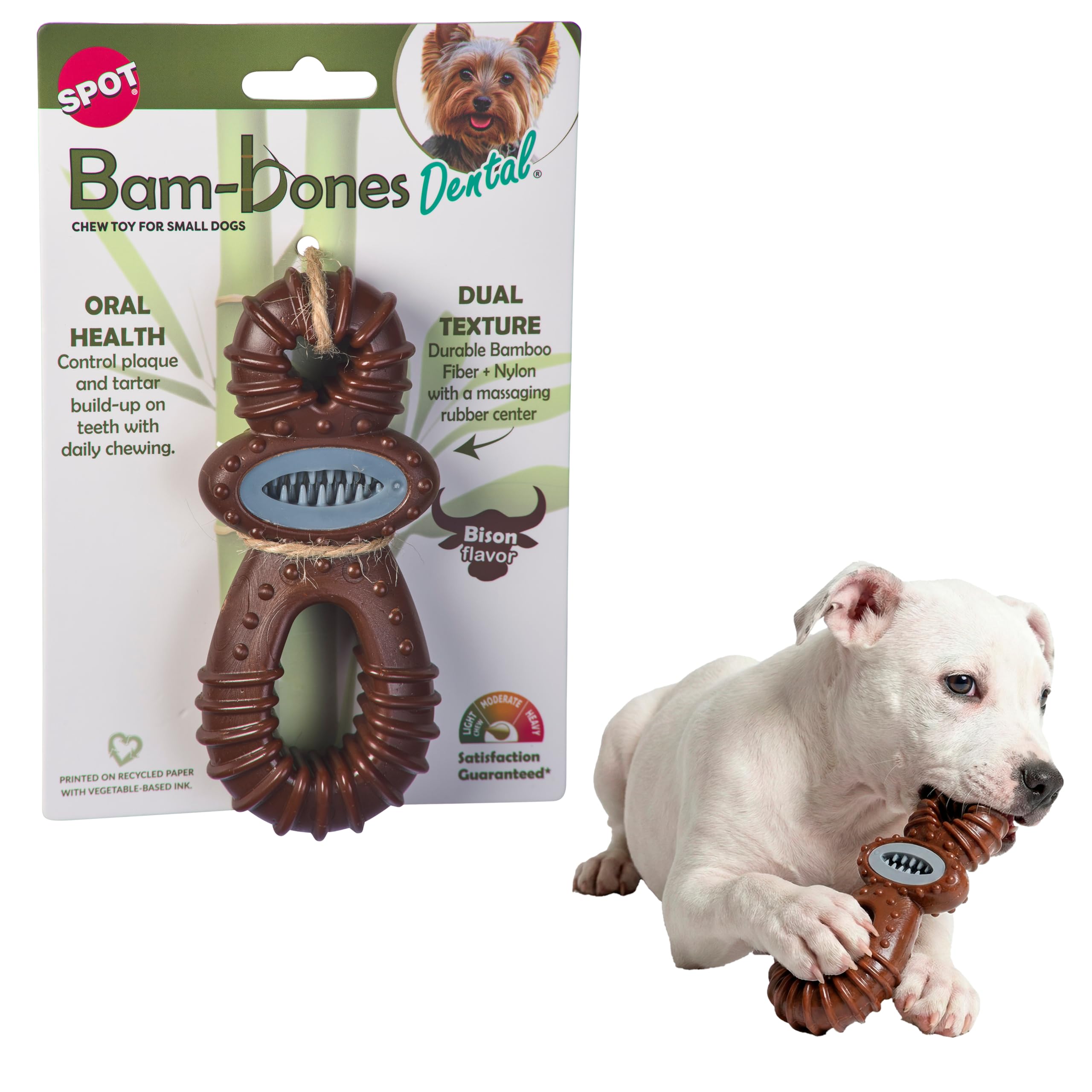 Sucette dentaire pour chien en fibre de bambou massante
