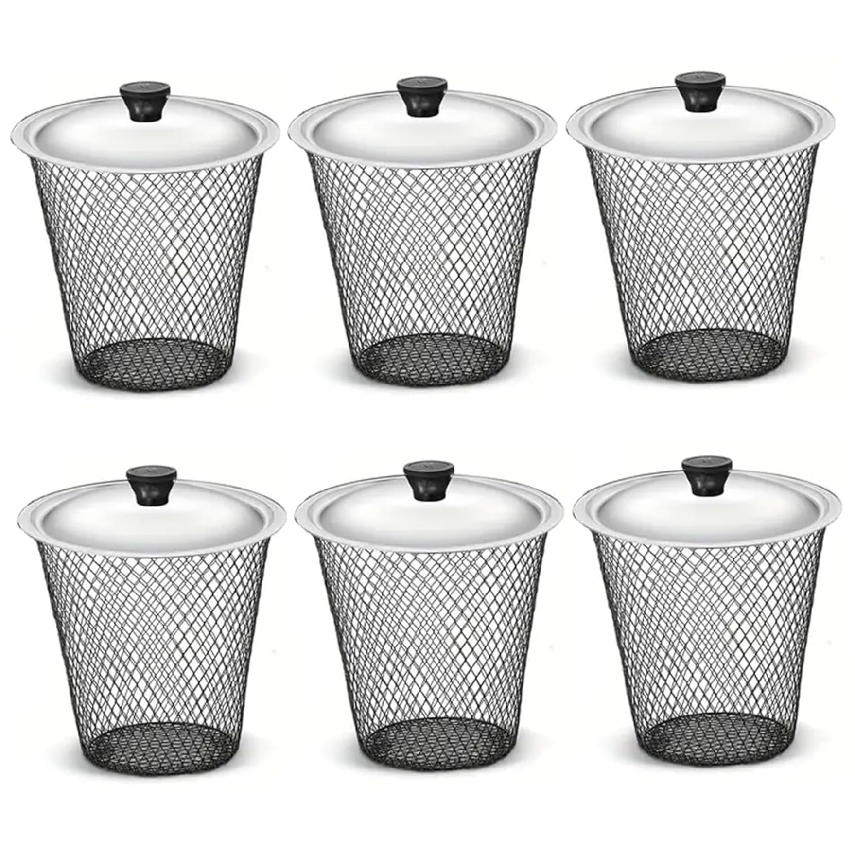 Monetais 6 Pack Worm Composter with Lid, Underground Metal Mesh Compost Bin for Kitchen & Garden Waste, Outdoor Compost Bin for Natural Decomposition Worm Bins for Composting