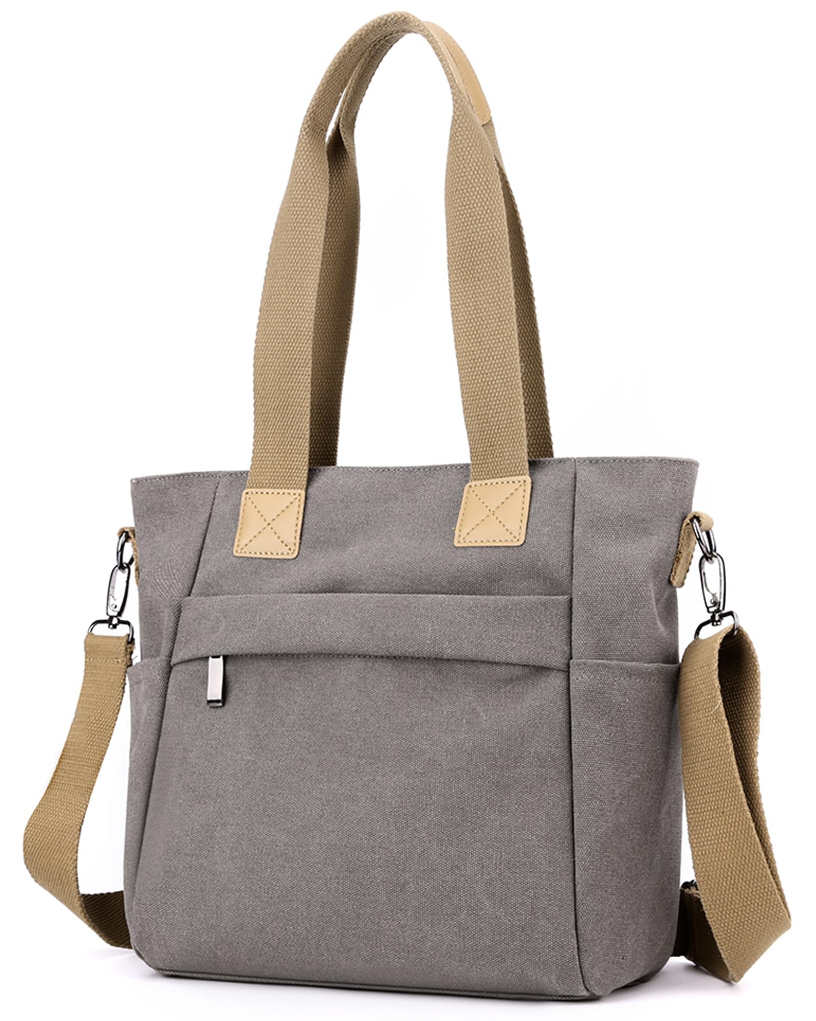 Canvas Tote Bag for Women Small Handbag with Zipper Shoulder Bag for Shopping Travel Work | Canvas, Small, with Zipper, for Shopping, Travel, Work