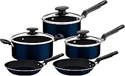 Jogo de Panelas Tramontina Ravena em Alumínio com Revestimento Interno e Externo Antiaderente Starflon Max 5 Peças