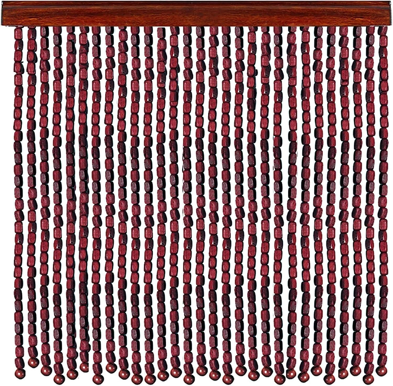 EVURU Beaded Bamboo Door Curtain Hanging Wooden Beaded Door,Curtain Screen,Curtain Panel Room Divider Decoration Retro Style,for Room Window Hallway Entrance Decor (80x80cm(80 Strands))