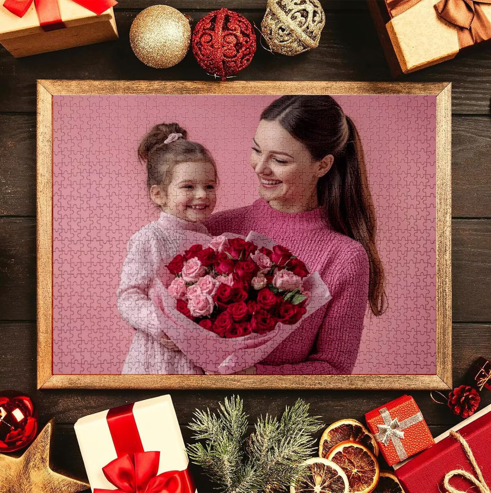 Puzzle Personalizado con Foto, Personalizada Rompecabezas Personalizado Diseña tu Logo Foto o Texto, Personalizado Navidad Halloween San Valentín Parejas Niños Familia Amigos h-3021