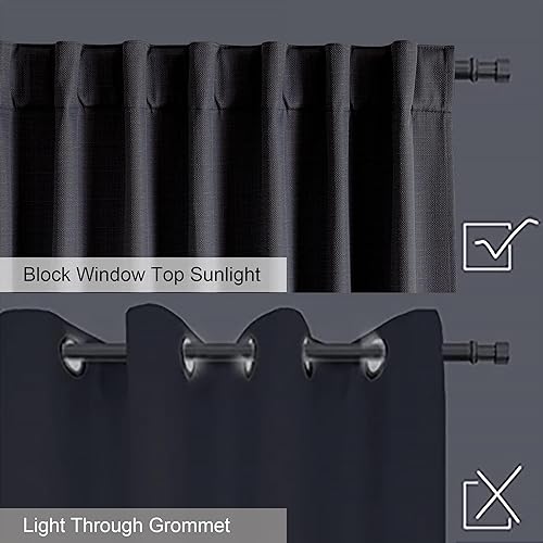 Miniatura 2 de Chyhomenyc Bella - Cortinas opacas de lino sintético de 84 pulgadas de largo, 2 paneles con aislamiento térmico, reducción de ruido cálido, con