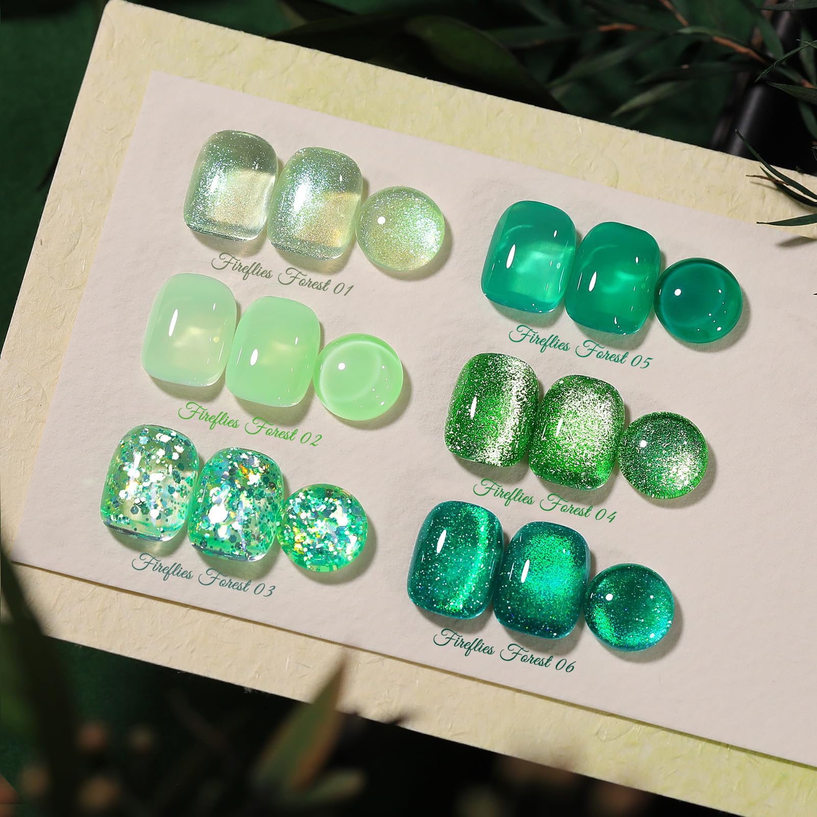 Born Pretty Green Gel Nail Polish Spring Summer Jelly Transparent, Cat Magnetic Eye,Shimmer Glitter Holographic St. Patrick's Day Green Gel Polish Kit for Salon Manicure and Nail Art DIY at Home